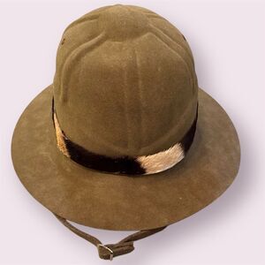 WILLIS & GEIGER Vintage Furfelt Pith Safari Helmet With Chin Strap